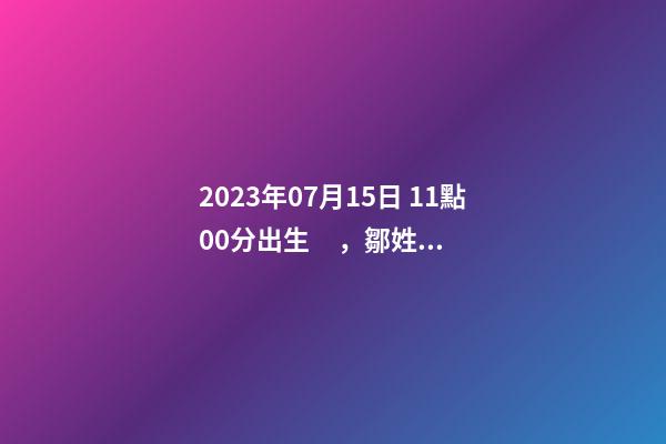 2023年07月15日 11點00分出生，鄒姓起什么名字好聽？名字要八字